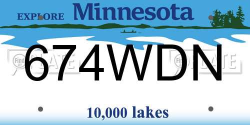 674WDN Minnesota License Plate