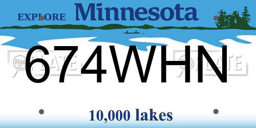 674WHN Minnesota License Plate