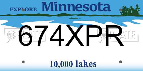 674XPR Minnesota License Plate