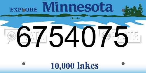 6754075 Minnesota License Plate