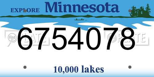 6754078 Minnesota License Plate