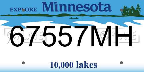 67557MH Minnesota License Plate