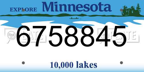 6758845 Minnesota License Plate