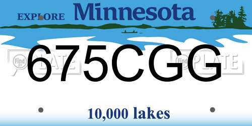 675CGG Minnesota License Plate