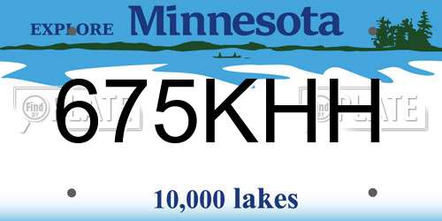 675KHH Minnesota License Plate