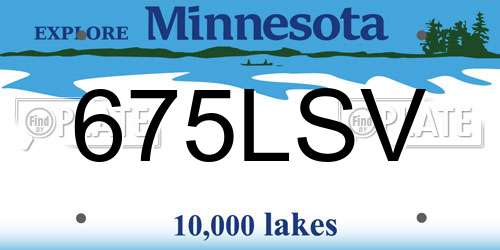 675LSV Minnesota License Plate