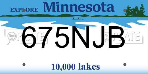 675NJB Minnesota License Plate