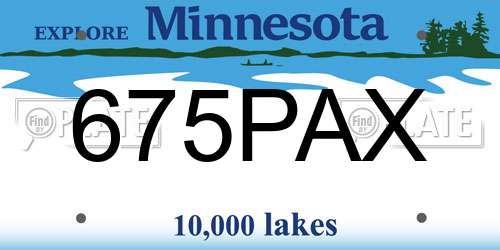 675PAX Minnesota License Plate
