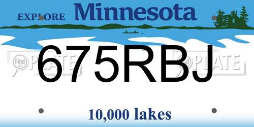 675RBJ Minnesota License Plate