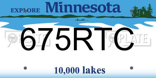675RTC Minnesota License Plate