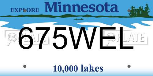 675WEL Minnesota License Plate