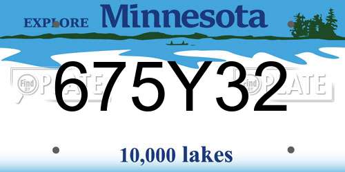 675Y32 Minnesota License Plate