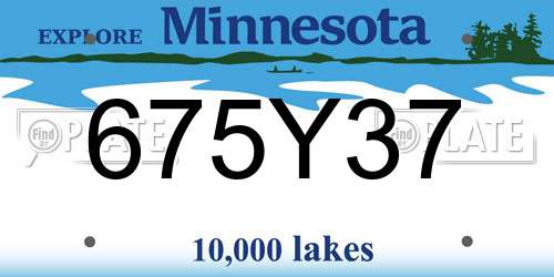 675Y37 Minnesota License Plate