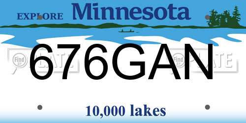 676GAN Minnesota License Plate