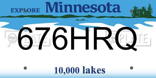 676HRQ Minnesota License Plate