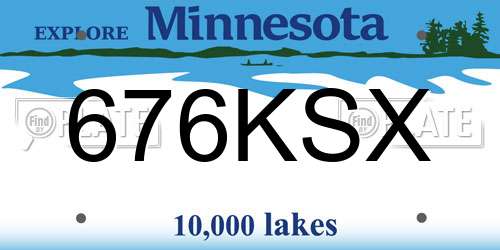 676KSX Minnesota License Plate