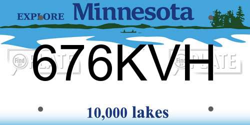 676KVH Minnesota License Plate