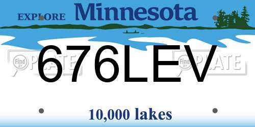 676LEV Minnesota License Plate