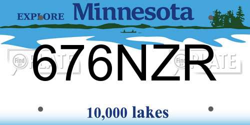 676NZR Minnesota License Plate