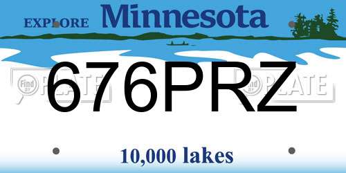 676PRZ Minnesota License Plate