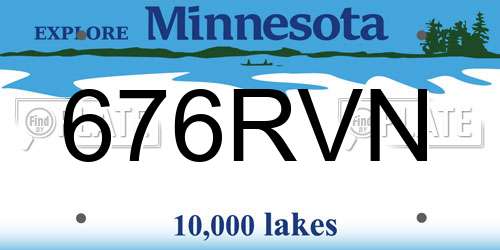 676RVN Minnesota License Plate