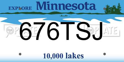 676TSJ Minnesota License Plate
