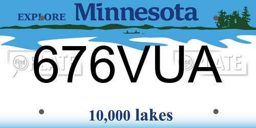 676VUA Minnesota License Plate