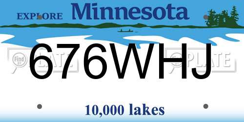 676WHJ Minnesota License Plate