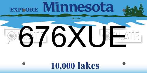 676XUE Minnesota License Plate