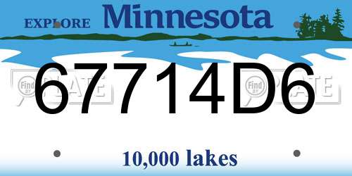 67714D6 Minnesota License Plate