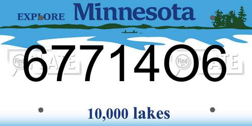 67714O6 Minnesota License Plate