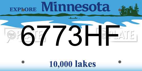 6773HF Minnesota License Plate