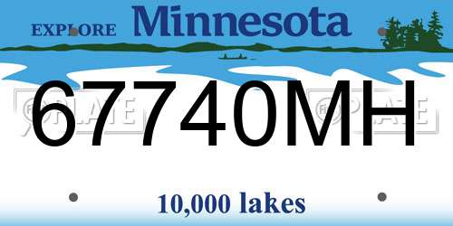 67740MH Minnesota License Plate