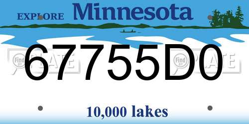67755D0 Minnesota License Plate