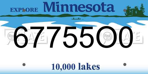 67755O0 Minnesota License Plate