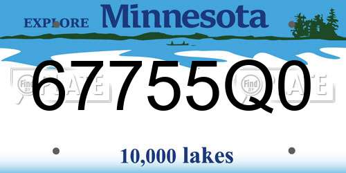 67755Q0 Minnesota License Plate