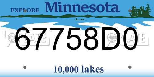67758D0 Minnesota License Plate