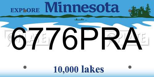 6776PRA Minnesota License Plate
