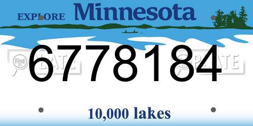 6778184 Minnesota License Plate