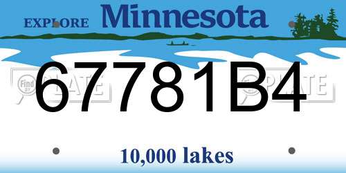 67781B4 Minnesota License Plate