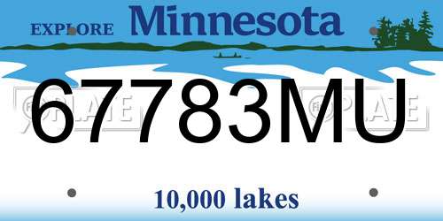 67783MU Minnesota License Plate