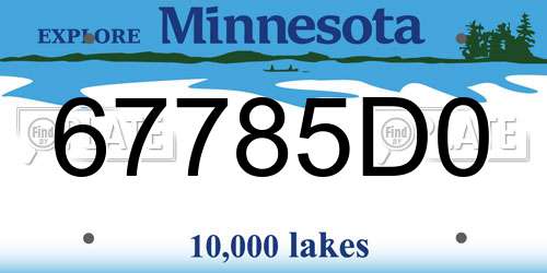 67785D0 Minnesota License Plate