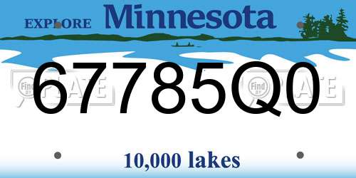 67785Q0 Minnesota License Plate