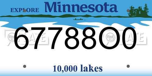 67788O0 Minnesota License Plate
