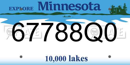 67788Q0 Minnesota License Plate
