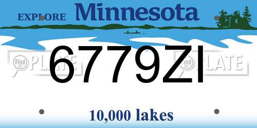 6779ZI Minnesota License Plate