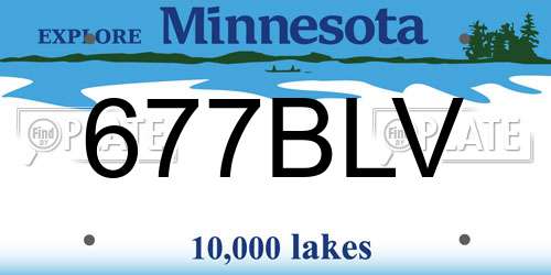 677BLV Minnesota License Plate