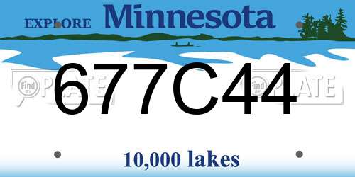 677C44 Minnesota License Plate