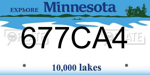 677CA4 Minnesota License Plate