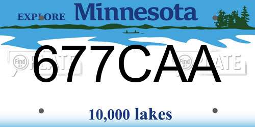 677CAA Minnesota License Plate